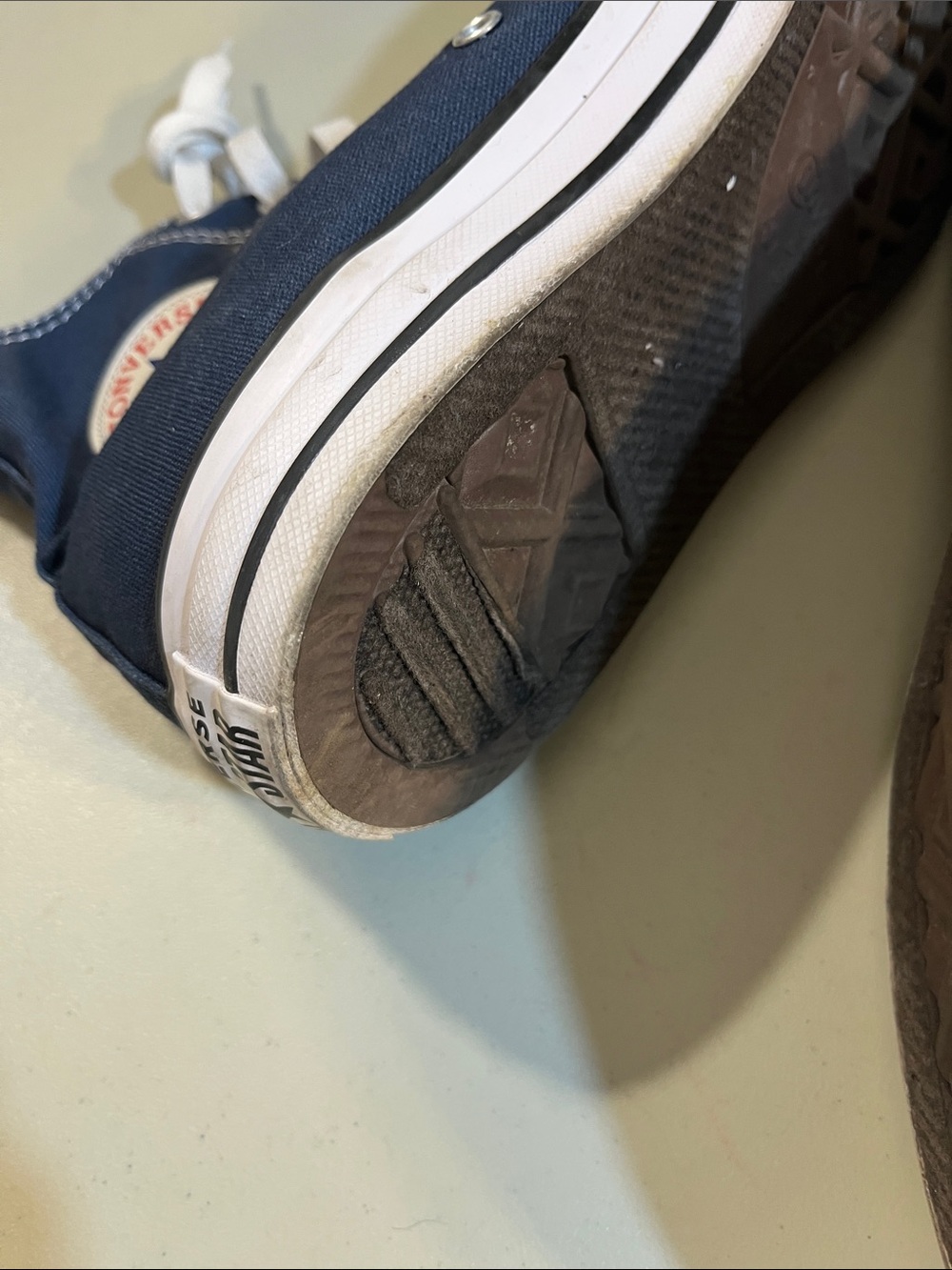 Converse High Top Sneakers in Navy and White - Picture 4 of 4